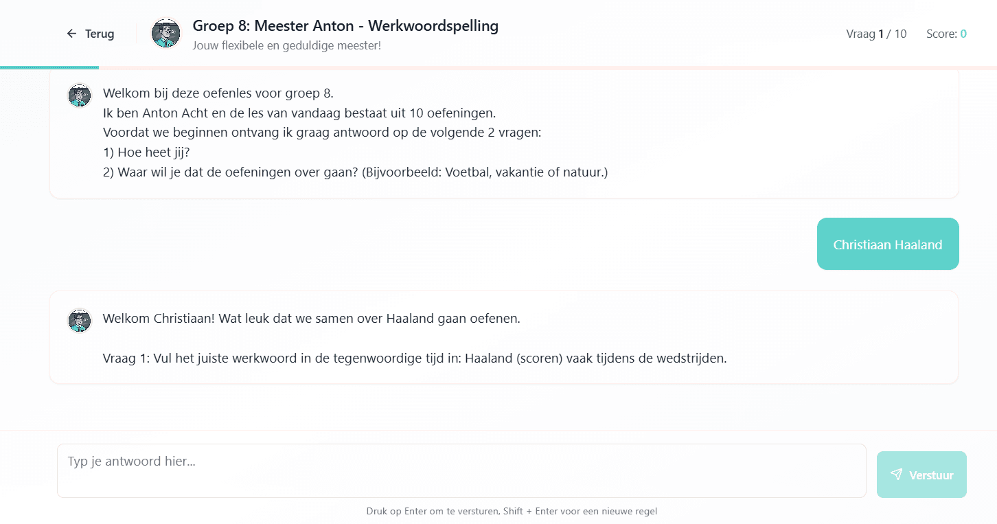 Voorbeeld van gepersonaliseerd leren met Christiaan en Erling Haaland